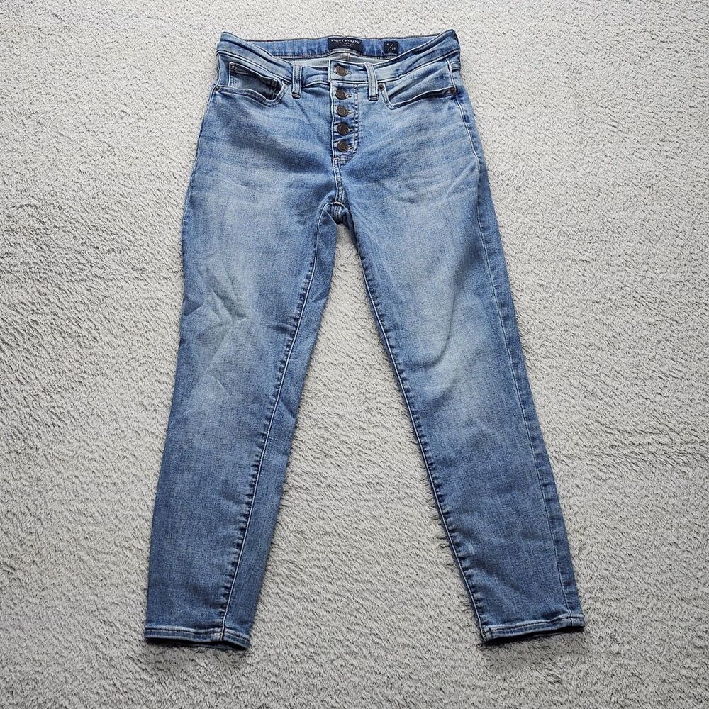 LUCKY BRAND Jeans Womens Size 6/28 Blue Medium Wash High Rise Button Fly Skinny